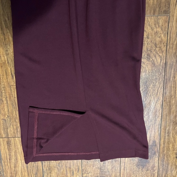 American Apparel Midi Dress Ponte Knit Burgundy Bodycon - Picture 3 of 4
